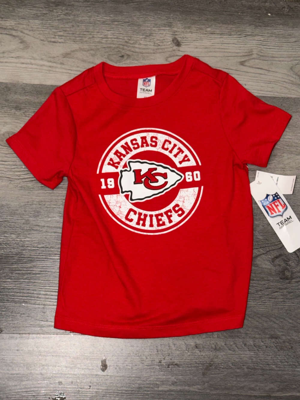 NFL Kansas City Chiefs Football Graphic T Shirt Boys Youth Toddler Size 3T NWTG.